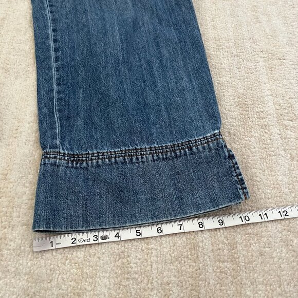 Vintage DKNY Jeans Blue Chambray Wide Leg Crop Pants Jeans 12 - Picture 6 of 12